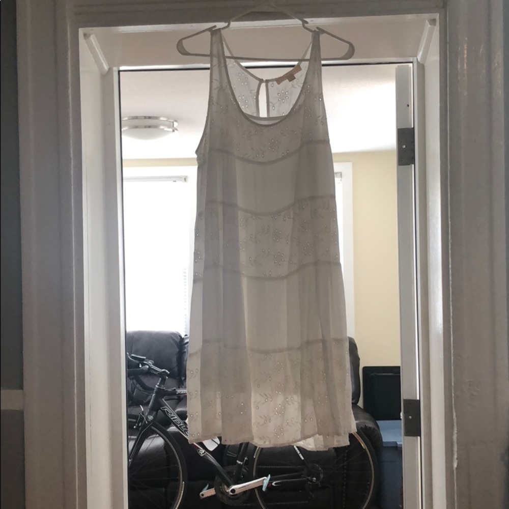 Lovestitch White Sundress with Eyelet Cutout
